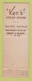 Matchbook Cover - Ken's Steak House Framingham MA WEAR
