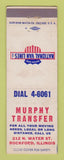Matchbook Cover - National Van Lines Murphy Transfer Rockford IL WEAR