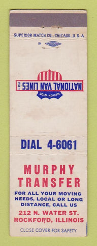 Matchbook Cover - National Van Lines Murphy Transfer Rockford IL WEAR
