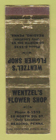 Matchbook Cover - Wentzel's Flower Shop Reading PA WEAR