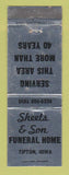 Matchbook Cover - Sheets & Son Funeral Home Tipton IA WEAR