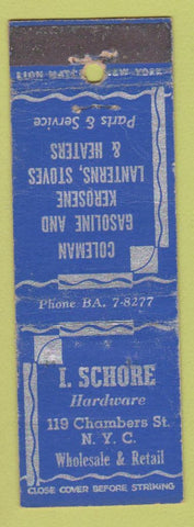 Matchbook Cover - I Schore Hardware New York City WEAR