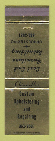 Matchbook Cover - Custom Upholstering Repair Chianellis WEAR