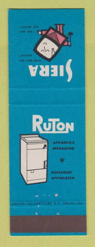 Matchbook Cover - Ruton Appliances Siera Belgium