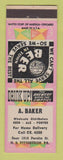 Matchbook Cover - A Baker Beer Distributor Pittsburgh PA