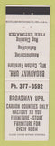 Matchbook Cover - Broadway Upholstery