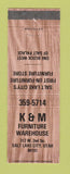Matchbook Cover - K&M Furniture Salt Lake City UT