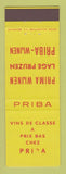 Matchbook Cover - Priba Wines Belgium
