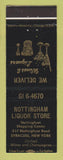 Matchbook Cover - Nottingham Liquor Store Syracuse NY