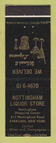 Matchbook Cover - Nottingham Liquor Store Syracuse NY