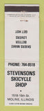 Matchbook Cover - Stevenson's Skicycle Shop Moline IL skiing WEAR