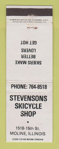 Matchbook Cover - Stevenson's Skicycle Shop Moline IL skiing WEAR