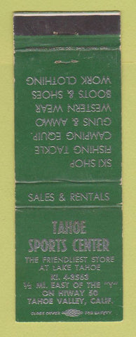 Matchbook Cover - Tahoe Sports Center Tahoe Valley CA skiing sporting goods WEAR