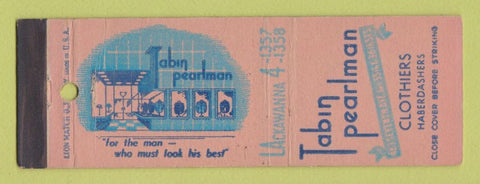 Matchbook Cover - Tabin Pearlman Men's Clothes New York City