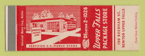 Matchbook Cover - Upper Falls Package Liquor Newton Upper Falls MA