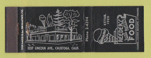 Matchbook Cover - Reeder's Restaurant Calistoga CA
