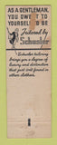 Matchbook Cover - JT Schusler Tailors Men's Clothes St Paul MN WEAR