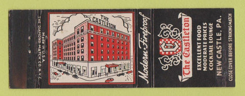 Matchbook Cover - The Castleton Hotel New Castle PA WEAR