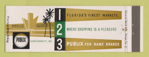 Matchbook Cover - Publix Grocery Stores Full Length