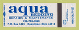 Matchbook Cover - Aqua Bedding Boardman OH water beds