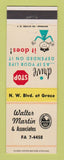 Matchbook Cover - Walter Martin Real Estate Spokane WA