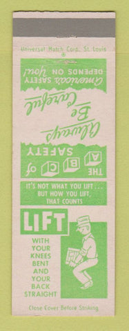 Matchbook Cover - American Thread Company Safety Lifting