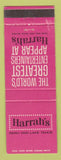 Matchbook Cover - Harrah's Casino Reno Lake Tahoe NV Jimmy Durante Mitzi Gaynor