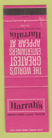 Matchbook Cover - Harrah's Casino Reno Lake Tahoe NV Jimmy Durante Mitzi Gaynor