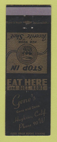 Matchbook Cover - Gene's Restaurant Hughson CA