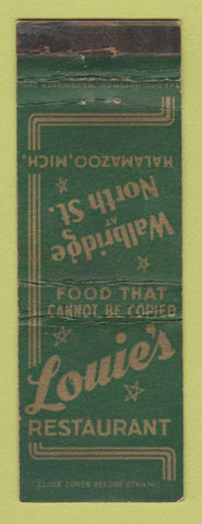 Matchbook Cover - Louie's Restaurant Kalamazoo MI WORN