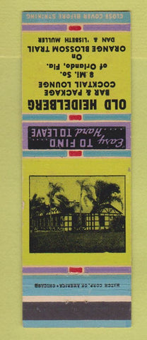Matchbook Cover - Old Heidelberg Liquor Bar Orlando FL area