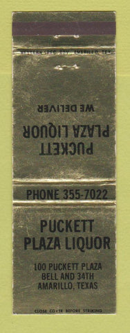 Matchbook Cover - Puckett Plaza Liquor Amarillo TX WEAR