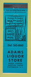 Matchbook Cover - Adams Liquor Store Plattsburgh NY