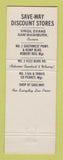 Matchbook Cover - Save Way Discount Liquor Wichita Falls TX