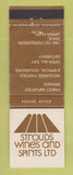 Matchbook Cover - Strouds Wines Spirits Liquor Upper Hut New Zealand