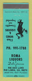 Matchbook Cover - Roma Liquors Deli Rio Linda CA WORN BACK