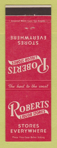 Matchbook Cover - Roberts Liquor Stores Long Beach CA
