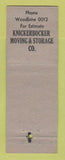Matchbook Cover - Knickerbocker Moving Storage Cleveland OH
