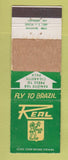 Matchbook Cover - Real Aerovias Airline Brazilian Fly to Brazil