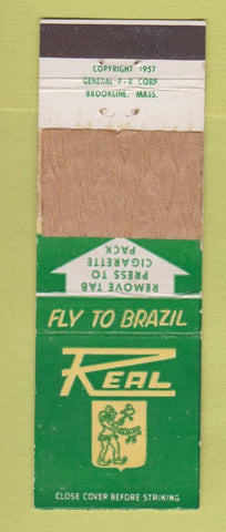 Matchbook Cover - Real Aerovias Airline Brazilian Fly to Brazil