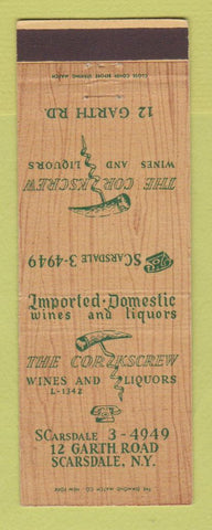 Matchbook Cover - The Corkscrew Liquor Store Scarsdale NY