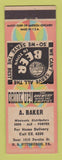 Matchbook Cover - A Baker Beer Distributor Pittsburgh PA