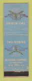 Matchbook Cover - Two Robins Mukamal Company New York City Jewish WORN