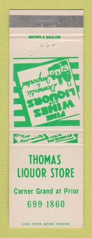 Matchbook Cover - Thomas Liquor Store St Paul MN