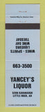 Matchbook Cover - Yancey's Liquor Little Rock AR WEAR