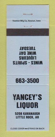 Matchbook Cover - Yancey's Liquor Little Rock AR WEAR