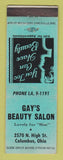 Matchbook Cover - Gay's Beauty Salon Columbus OH