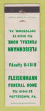 Matchbook Cover - Fleischmann Funeral Home Pottstown PA WEAR