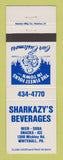 Matchbook Cover - Sharkazy's Beverages Beer Soda Whitehall PA