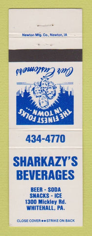 Matchbook Cover - Sharkazy's Beverages Beer Soda Whitehall PA